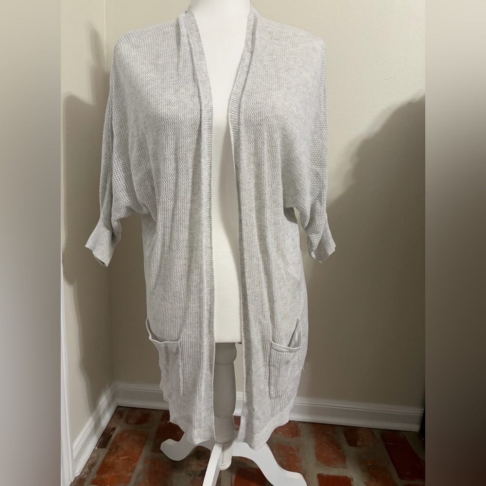 Old Navy Light Gray Knit Open-Front Cardigan | XS